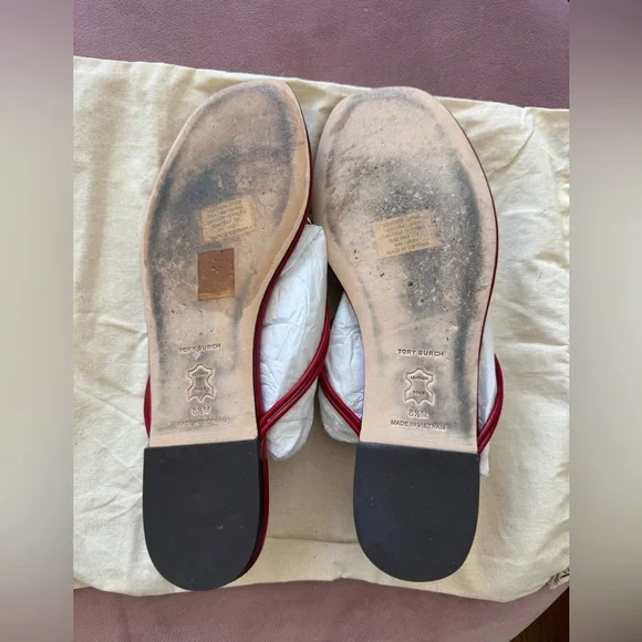 Tory Burch Patos Sandals Red Size 8.5 - Picture 5 of 8